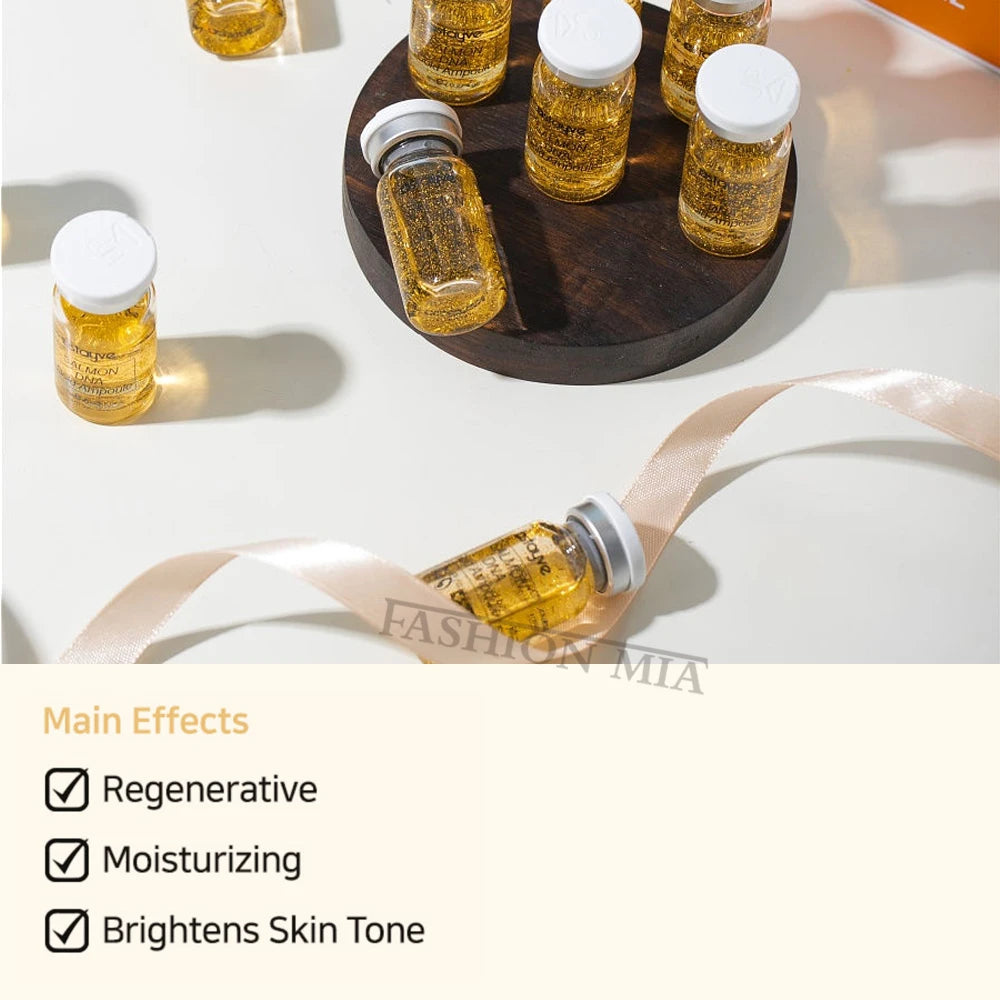 Stayve 8ml Salmon DNA Gold Ampoule Booster Serum Kit Repair Face Lighten melanin Brightening Whitening Moisturizing Care Skin