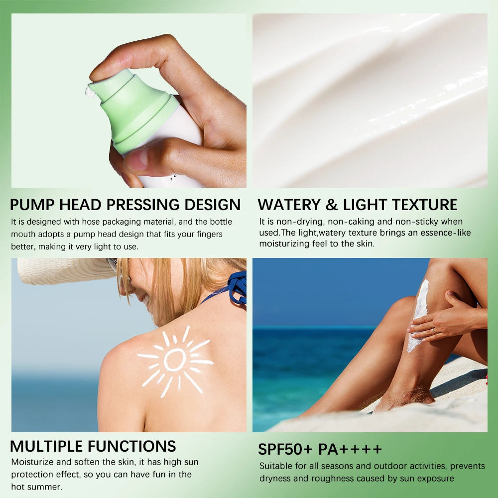 Sunscreen SPF 50 Centella Asiatica No Sticky Refreshing Sunscreen 50ml Sunscreen Essence for Dry Oily Sensitive Skincare
