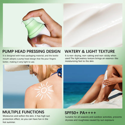 Sunscreen SPF 50 Centella Asiatica No Sticky Refreshing Sunscreen 50ml Sunscreen Essence for Dry Oily Sensitive Skincare
