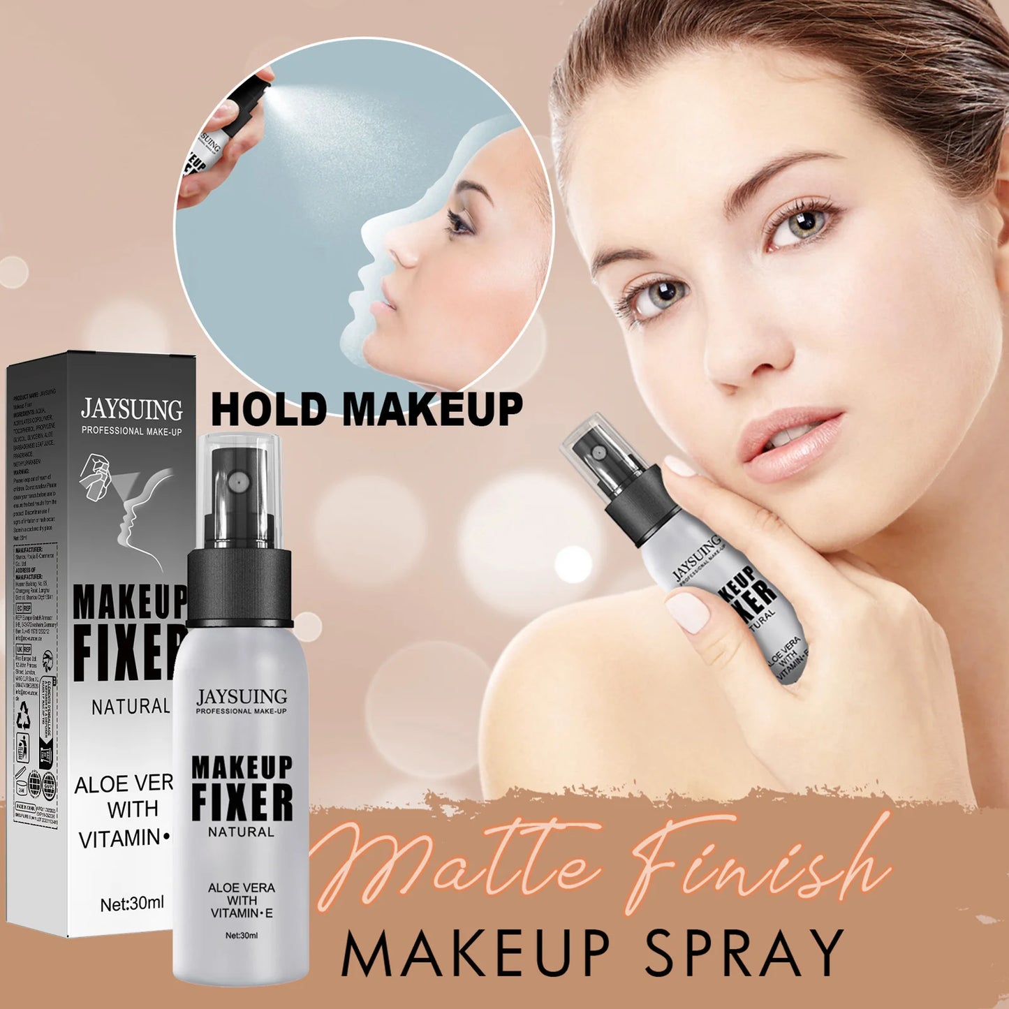 30ml Makeup Setting Spray For Face Transfer-proof Long-lasting Oil-free  No Separation Refreshing Quick Fixer Makeup Spray
