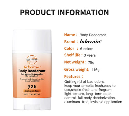 Long-term Fresh Fragrance Whole Body Deodorant Body Balm Deodorant For Men &Women To Remove Body Odor, 72 Hours Of Odor Control