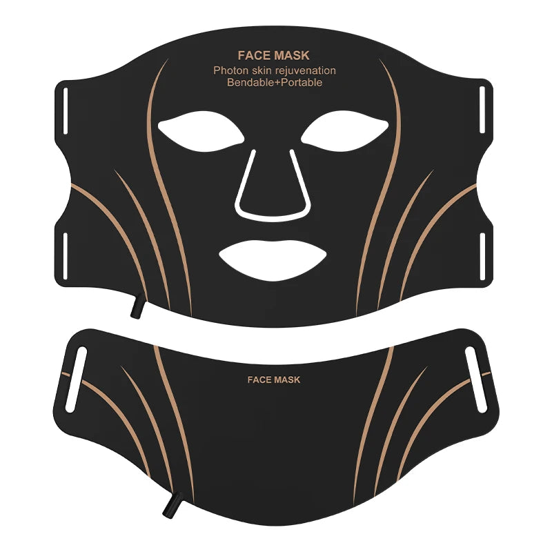7 Color LED Face Mask with Neck - Wireless Portable Red Light Therapy for Anti-Aging, Wrinkles, Skin Rejuvenation, Home Use