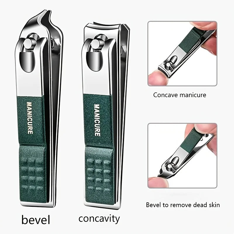 6 Pcs Portable Luxury Manicure Sets Pedicure Tools Bright Black Nail Clipper Set Personal Care Tools Eyebrow Scissors