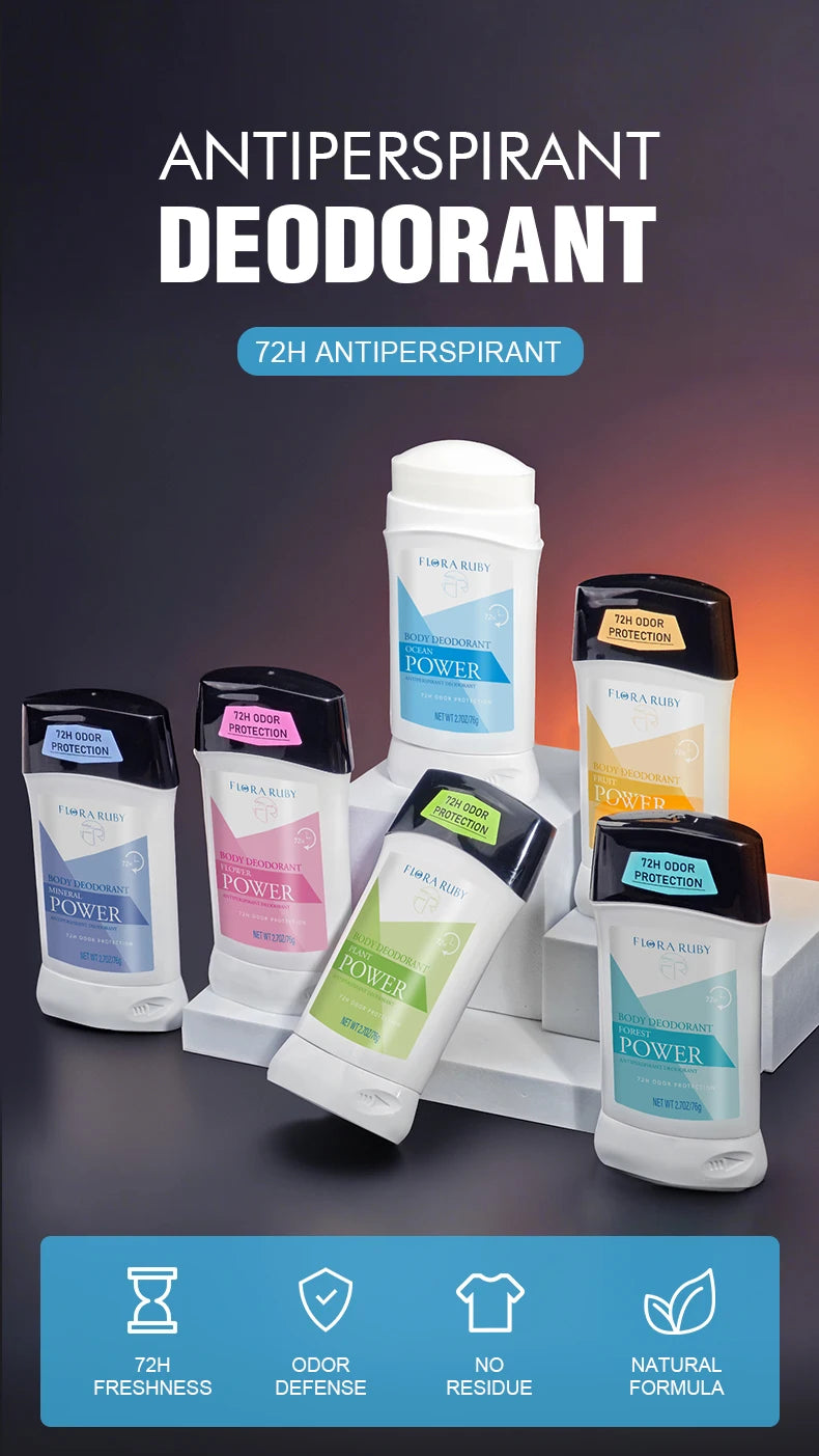 72-Hour Antiperspirant Deodorant，Unisex Scents Deodorizing & Sweat，Gentle on Sensitive Skin，Lasting Refreshing Body Odor Remove