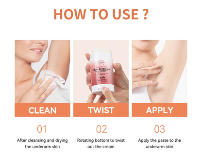 Long-term Fresh Fragrance Whole Body Deodorant Body Balm Deodorant For Men &Women To Remove Body Odor, 72 Hours Of Odor Control