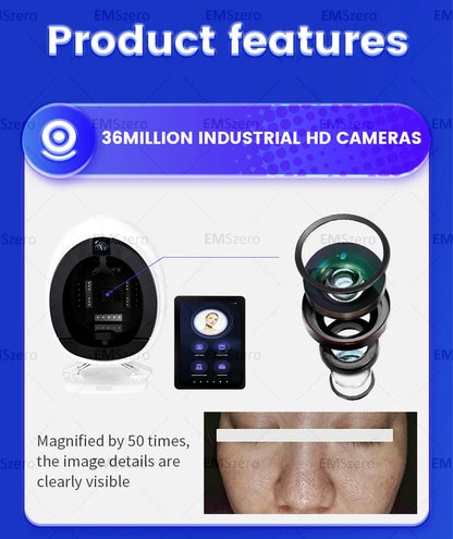The best smart facial skin detection and analysis beauty instrument.Skin scan analysis anti-aging instrument