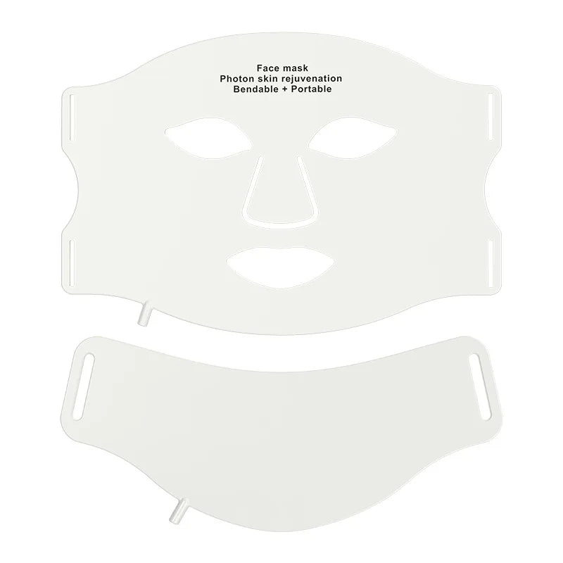 7 Color LED Face Mask with Neck - Wireless Portable Red Light Therapy for Anti-Aging, Wrinkles, Skin Rejuvenation, Home Use