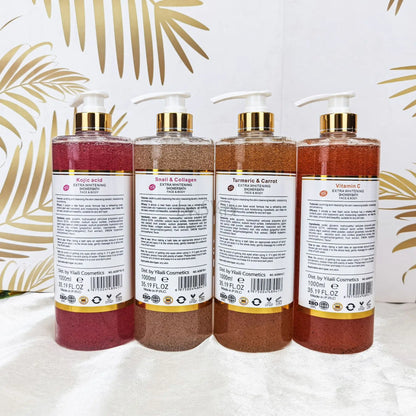 1000ml Scrub bath lotion silky smooth skin foam rich moisture skin toner brighten skin color anti-aging mild lasting fragrance