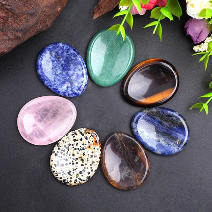 Thumb Massage Stones Beautiful Seven Chakra Crystal Healing Success Health Wealth Reiki Home Energy Gemstone Forget Worry Stones