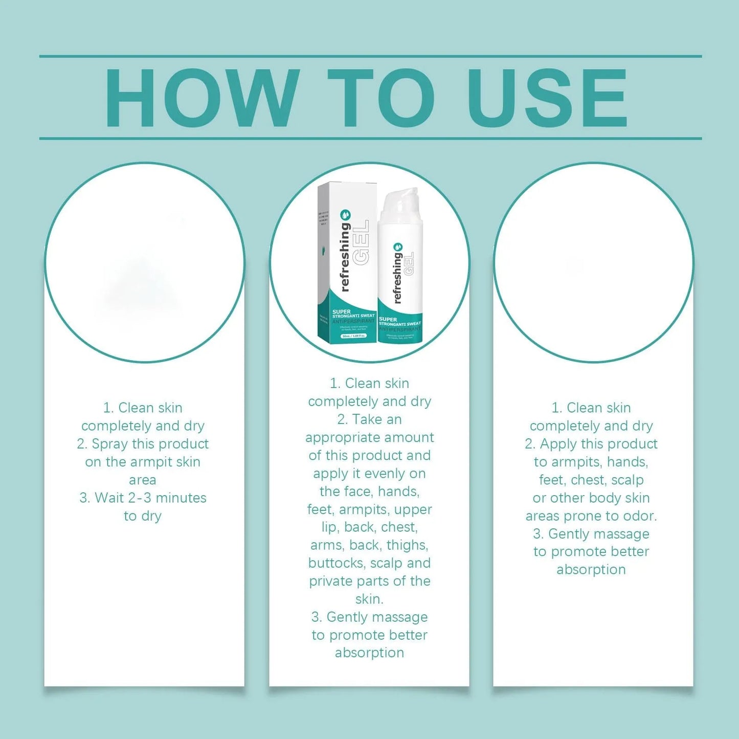 Antiperspirant Gel 50ml Against Sweaty Hands, Sweaty Feet And Sweating On The Face, Against Armpit Odor, Against Heavy Sweating