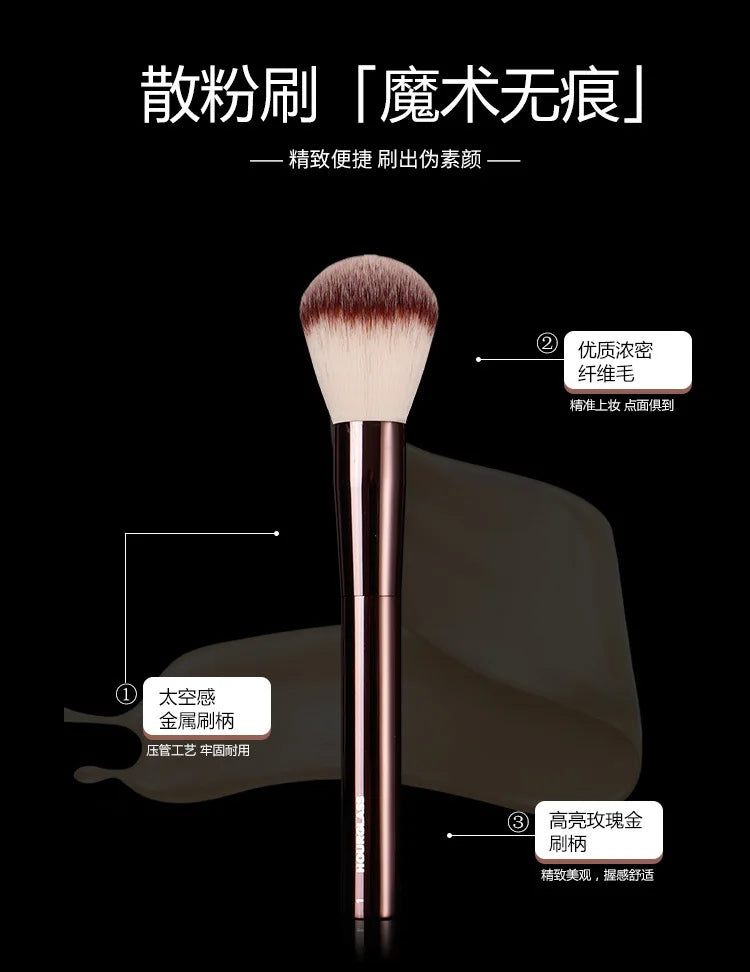 1 piece #1 Powder Makeup brushes Contour Make up brush exquisite Professional Cosmetic tool metal handle with box