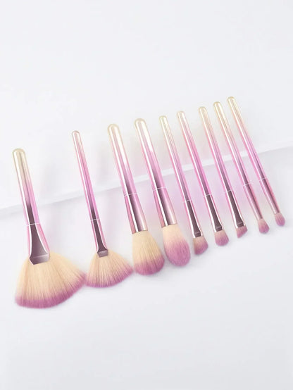 9PCS Color Makeup Brush Set EyeShadow Foundation Women Cosmetic Brush Eyeshadow Blush Powder Blending Beauty Soft Makeup Tool