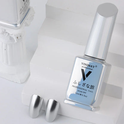 VINIMAY New 2023 Metallic Mirror Silver Nail Painting Gel Nail Polish Soak Off UV Gel Polish Nail Art Gel Varnish Lacque Prime