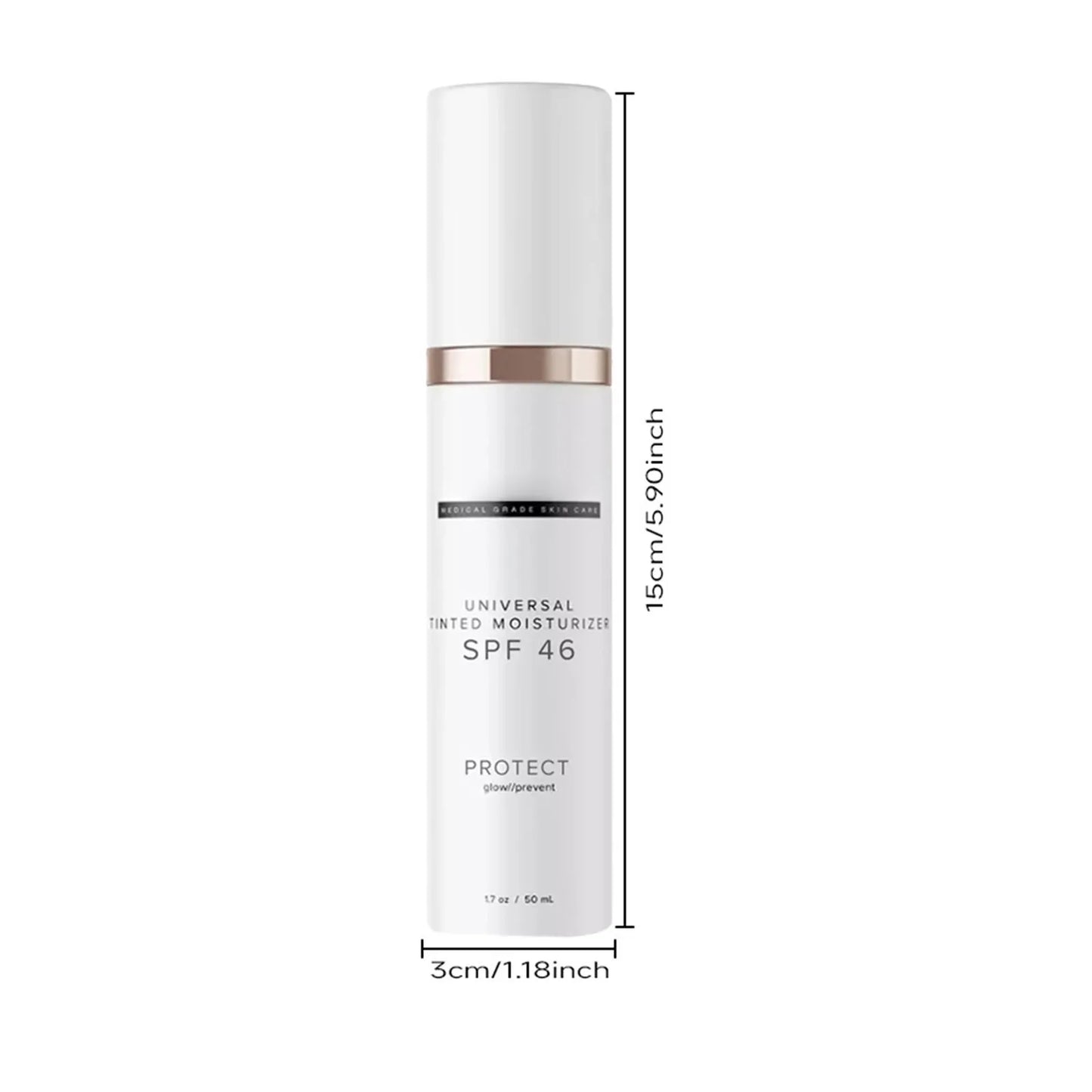 SPF46 Tinted Moisturizer with Hyaluronic Acid - Anti-Aging Sunscreen & Sheer Coverage Foundation for Daily UV Protection