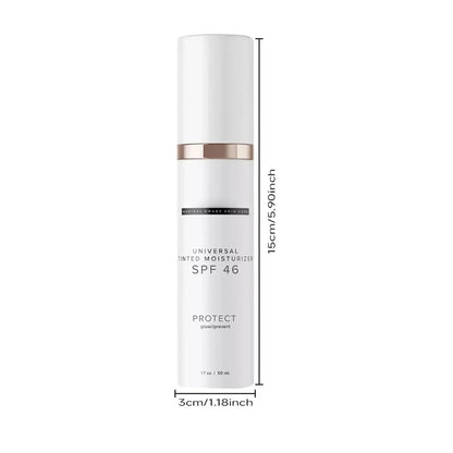 SPF46 Tinted Moisturizer with Hyaluronic Acid - Anti-Aging Sunscreen & Sheer Coverage Foundation for Daily UV Protection