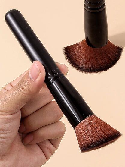 1PC Angled Foundation Blush Brush - Multipurpose Makeup Tool for Liquid, Cream & Powder, Beginner-Friendly Travel Essential
