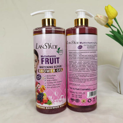 1000ml Scrub bath lotion silky smooth skin foam rich moisture skin toner brighten skin color anti-aging mild lasting fragrance