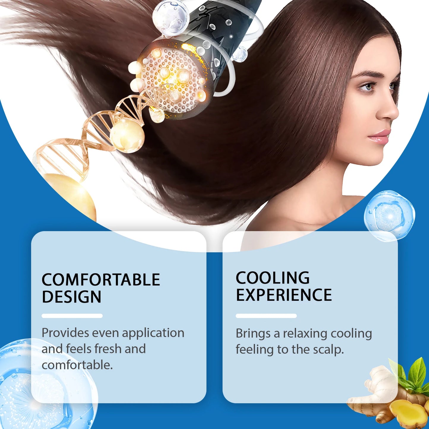 Hair Care Essential Oil Smooth Shine Anti-Frizz Hair Serum Promote Hair Growth Strengthening Nourishing Scalp Treatment Roller