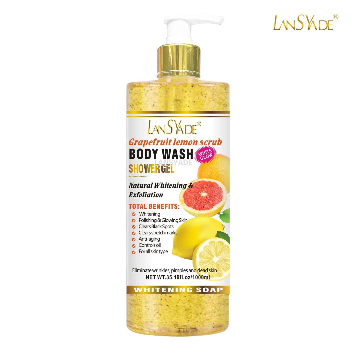 1000ml Scrub bath lotion silky smooth skin foam rich moisture skin toner brighten skin color anti-aging mild lasting fragrance