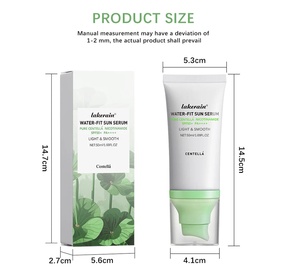 Sunscreen SPF 50 Centella Asiatica No Sticky Refreshing Sunscreen 50ml Sunscreen Essence for Dry Oily Sensitive Skincare