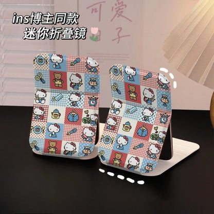 Hello Kitty Makeup Mirror Kawaii Versatile High Beauty Sweet Makeup Supplies Portable Desktop Toy Ornament Girl Gift Wholesale