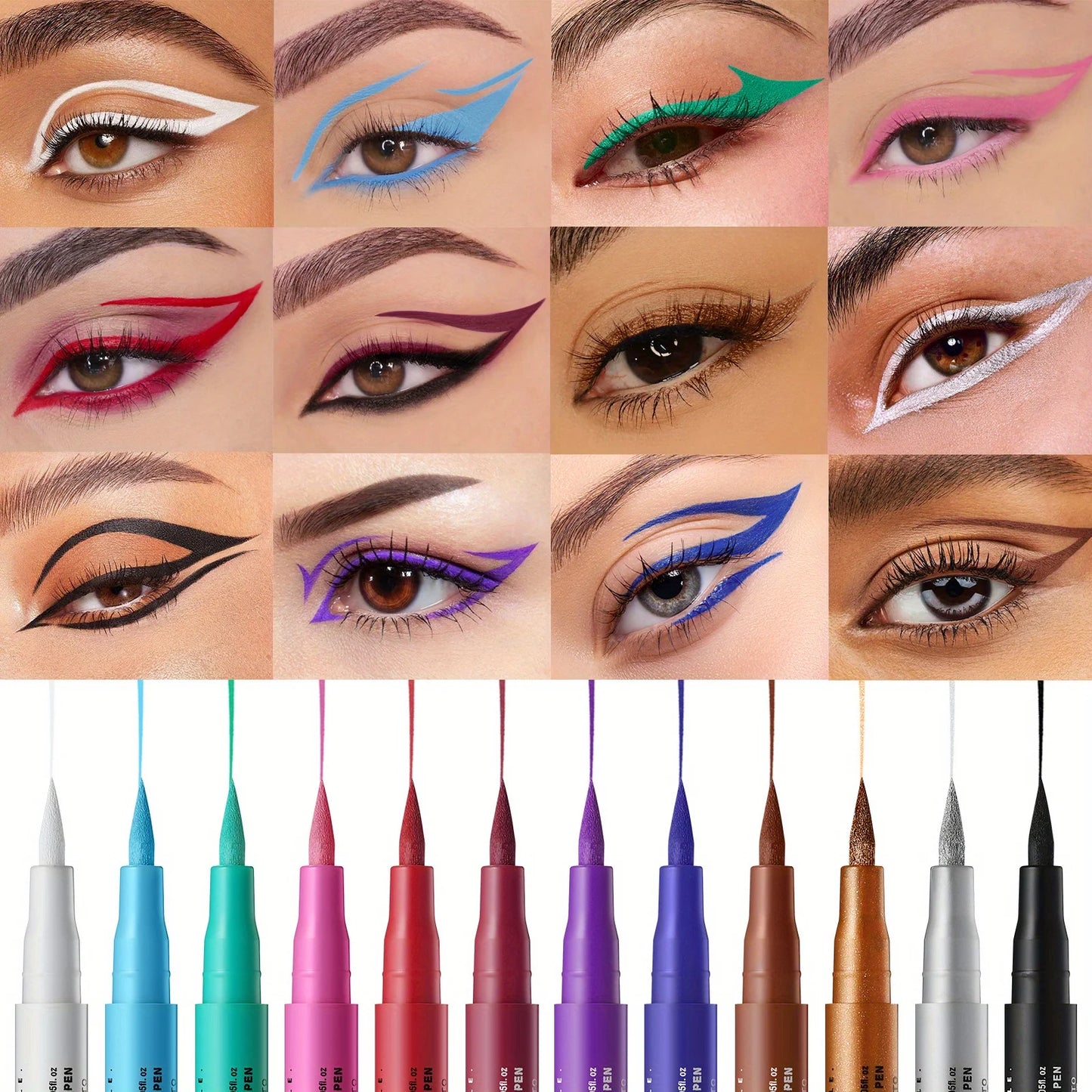 12-color eyeliner waterproof, quick-drying, oil-proof and non-smudging long-lasting eyeliner eyeliner set