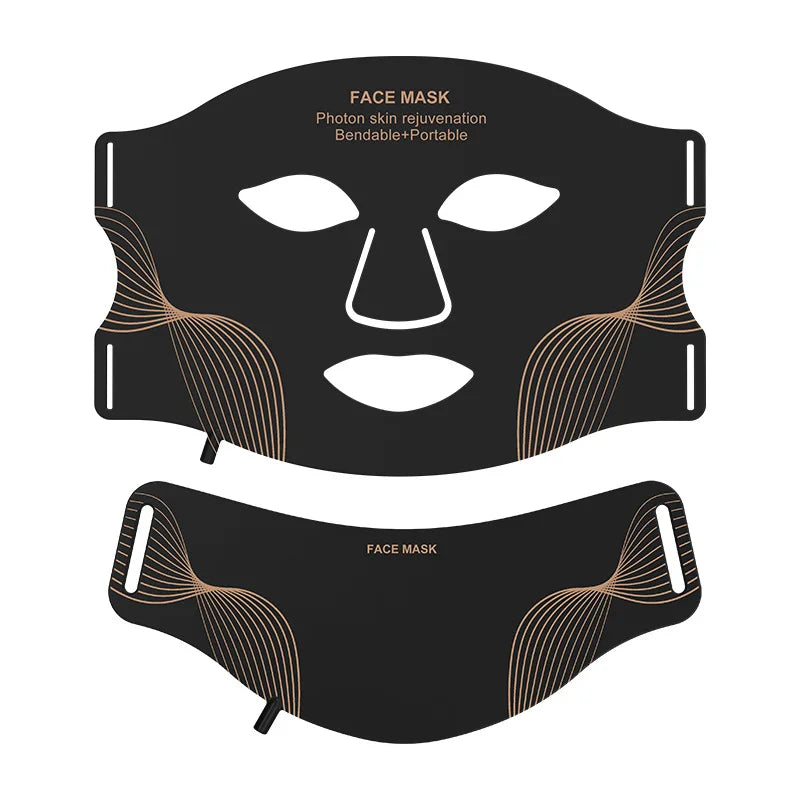 7 Color LED Face Mask with Neck - Wireless Portable Red Light Therapy for Anti-Aging, Wrinkles, Skin Rejuvenation, Home Use