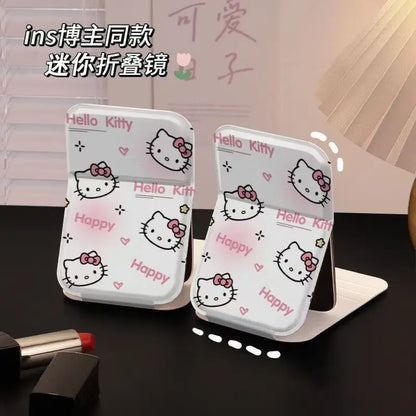 Hello Kitty Makeup Mirror Kawaii Versatile High Beauty Sweet Makeup Supplies Portable Desktop Toy Ornament Girl Gift Wholesale