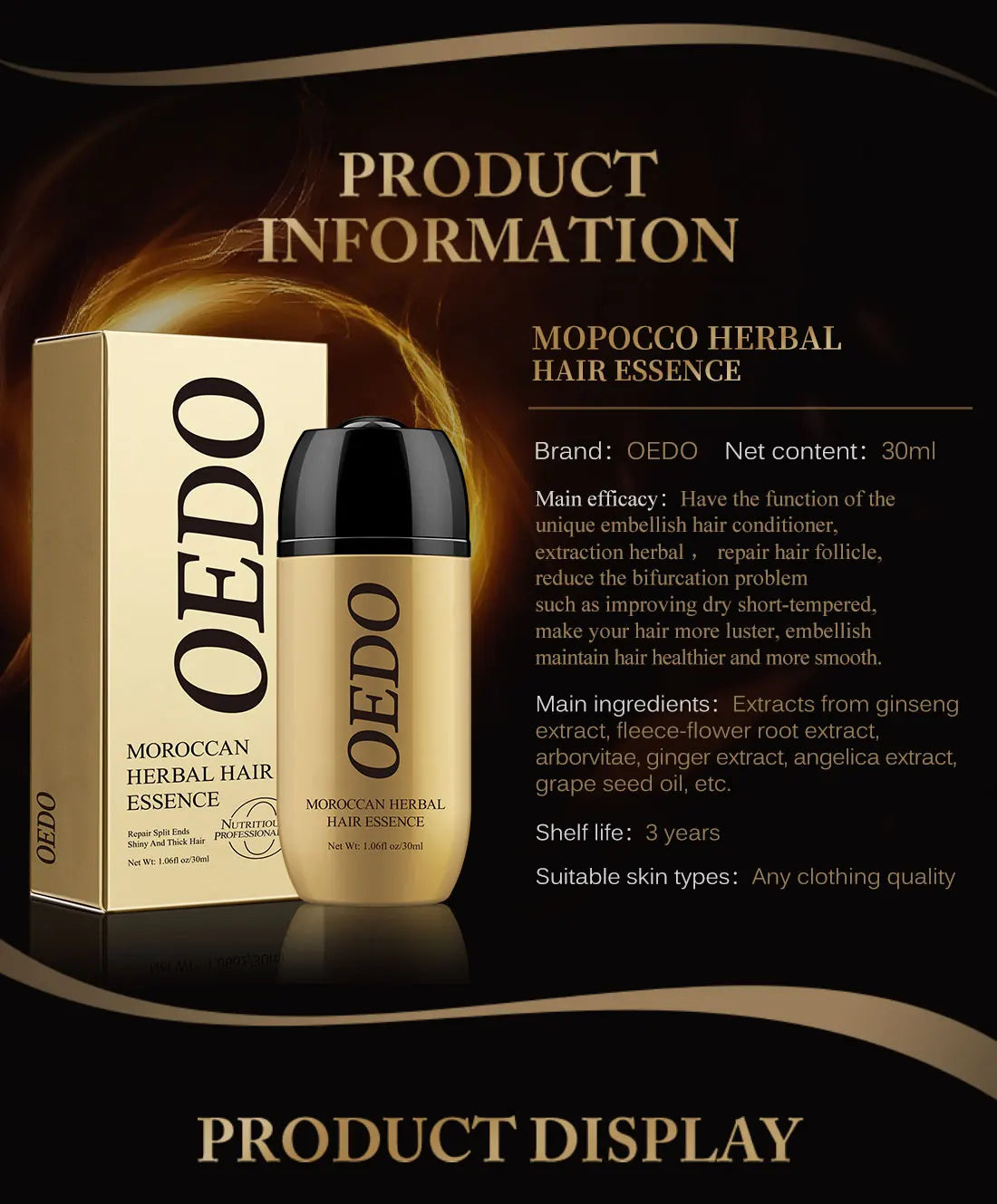 2PCS Ginseng Gloss Nourish Repair Hair Treatment Hair Loss Fast and Powerful Hair Growth Essence Hair Care