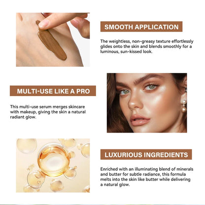 30ml Butter Glow Bronzing Serum Innovative Nourishing Skincare Bronzing Drops for Radiant Natural Sunkissed Complexion Sunkissed