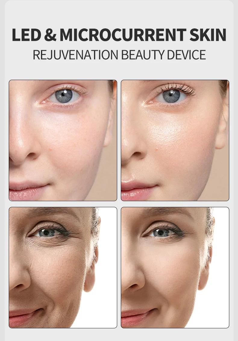 Electric Vibrating Age-R Booster Pro 7 Colors Led Facial Light Therapy Anti Wrinkle Brightening Beauty Device Rejuvenation Tool