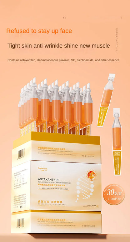 Astaxanthin Ampoule Anti Aging Face Serum Anti-aging Wrinkles Skin Brighten Whitening Hydrating Face Care Essence 30pcs/set