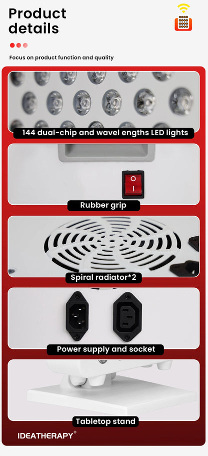 Led Red Light Therapy Device Near Infrared LED Light Therapy Lamp Panel for Full Body 480, 590, 630,660, 670, 810, 830, 850,1060