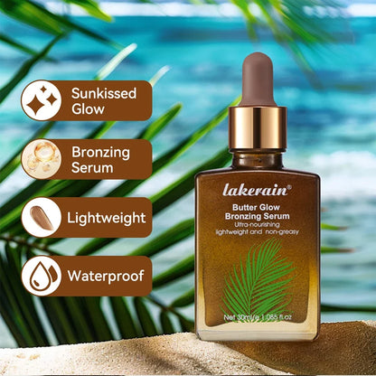30ml Butter Glow Bronzing Serum Innovative Nourishing Skincare Bronzing Drops for Radiant Natural Sunkissed Complexion Sunkissed