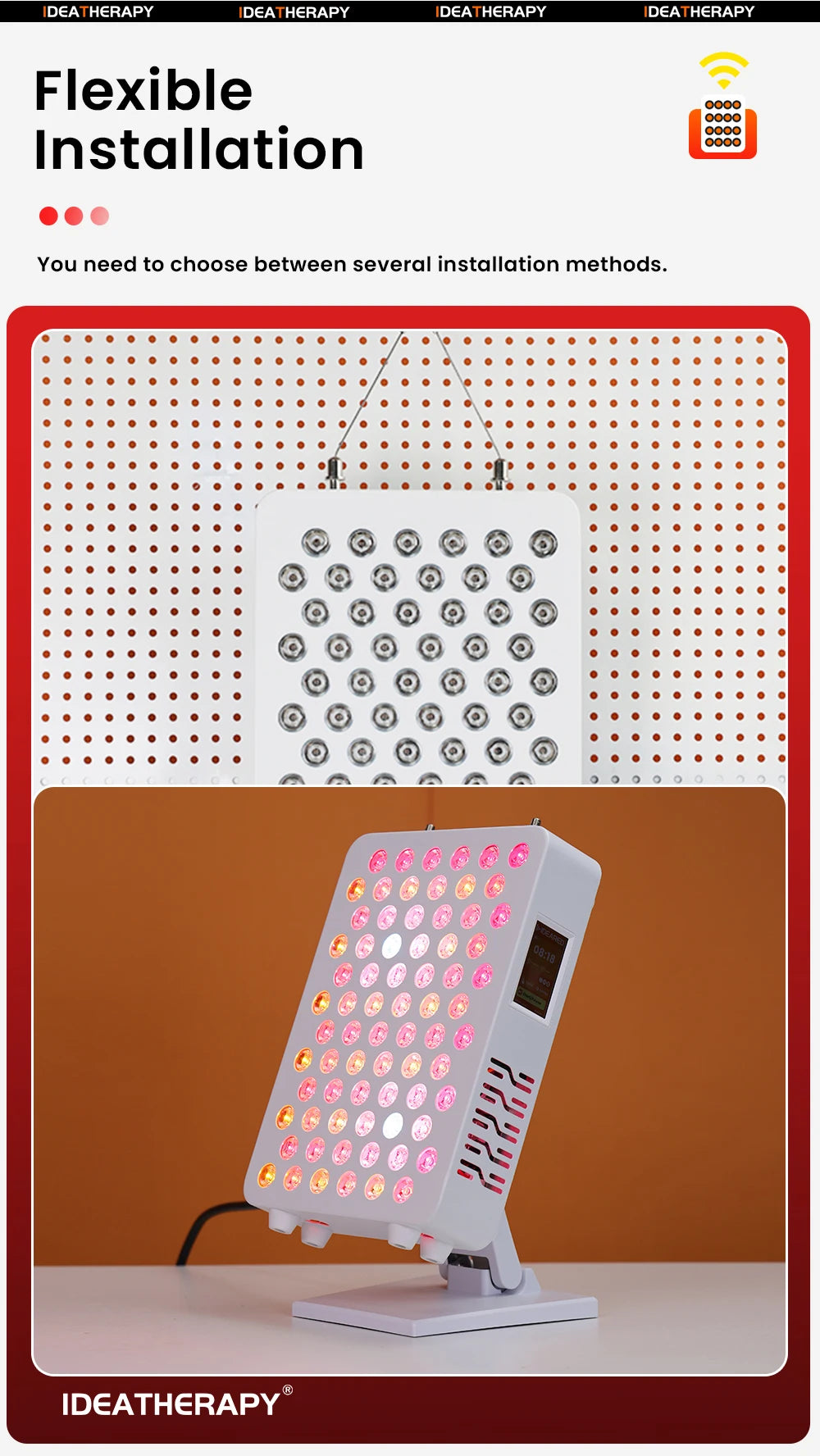 Led Red Light Therapy Device Near Infrared LED Light Therapy Lamp Panel for Full Body 480, 590, 630,660, 670, 810, 830, 850,1060