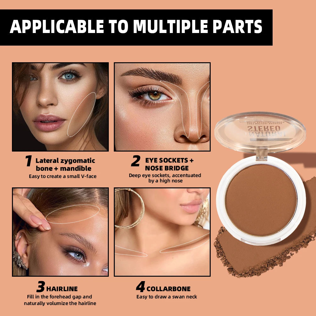 Matte bronzer A natural-looking cream bronzer that lasts for all skin types, perfect for contouring and highlighting