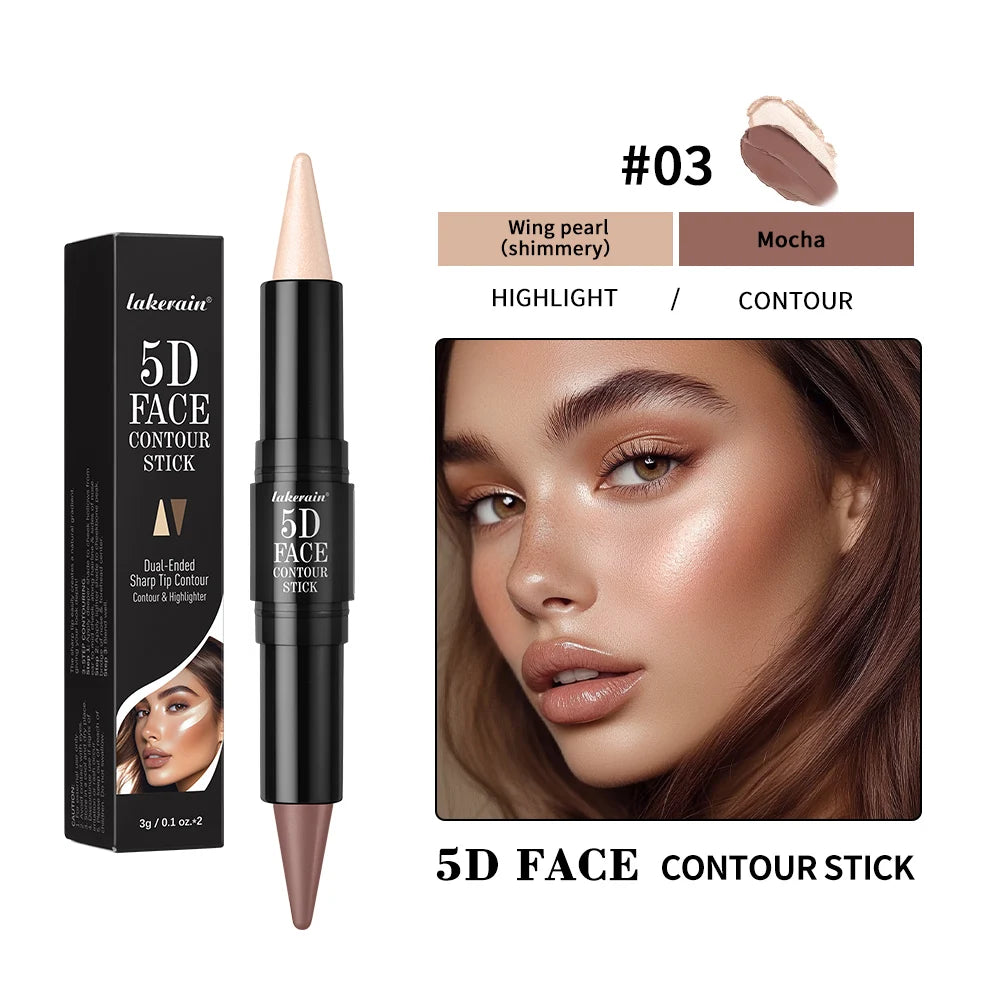 Contouring Stick with Double-headed Multi-use Contour Stick Contouring Foundation Contour Makeup Concealer Stick Pencil Cosmetic