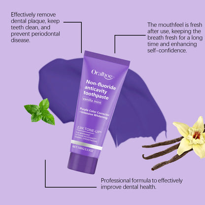 Teeth Restoration Mineral Powder Teeth Whitening Remove Stain Oral Clean Fresh Breath Improve Smell Purple Bleaching Toothpaste