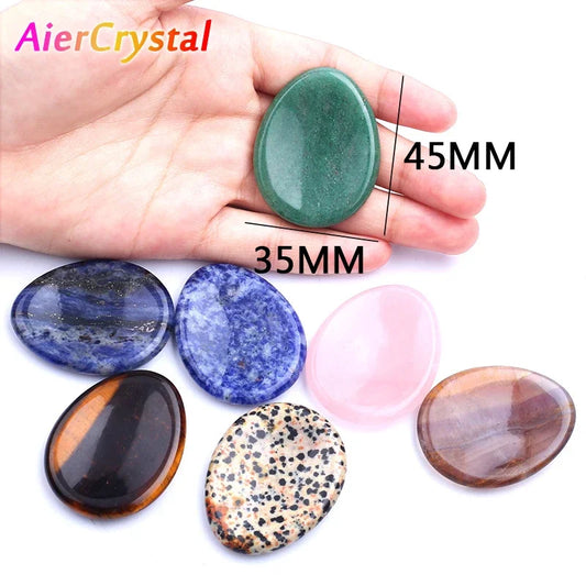 Thumb Massage Stones Beautiful Seven Chakra Crystal Healing Success Health Wealth Reiki Home Energy Gemstone Forget Worry Stones