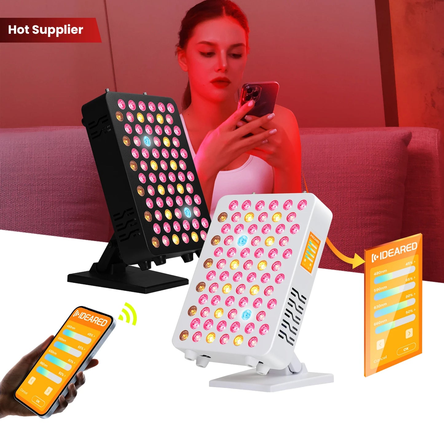 Led Red Light Therapy Device Near Infrared LED Light Therapy Lamp Panel for Full Body 480, 590, 630,660, 670, 810, 830, 850,1060