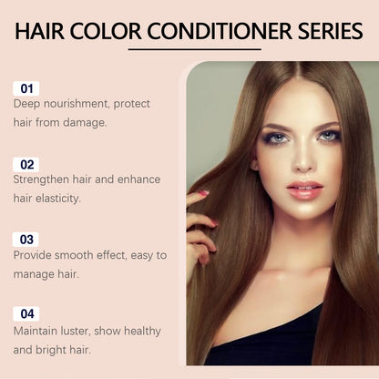 Super Hair Gloss Color Conditioning Enhance Color Boost Shine Deep Nourish Semi-Permanent Hair Color Conditioner For Brown Black