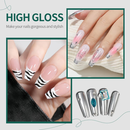NAILPOP Gel Nail Polish Liner 8ML 5 Colors Nail Art Paint Gel for French Tips Swirls DIY Manicure Soak Off UV Cure with Brush