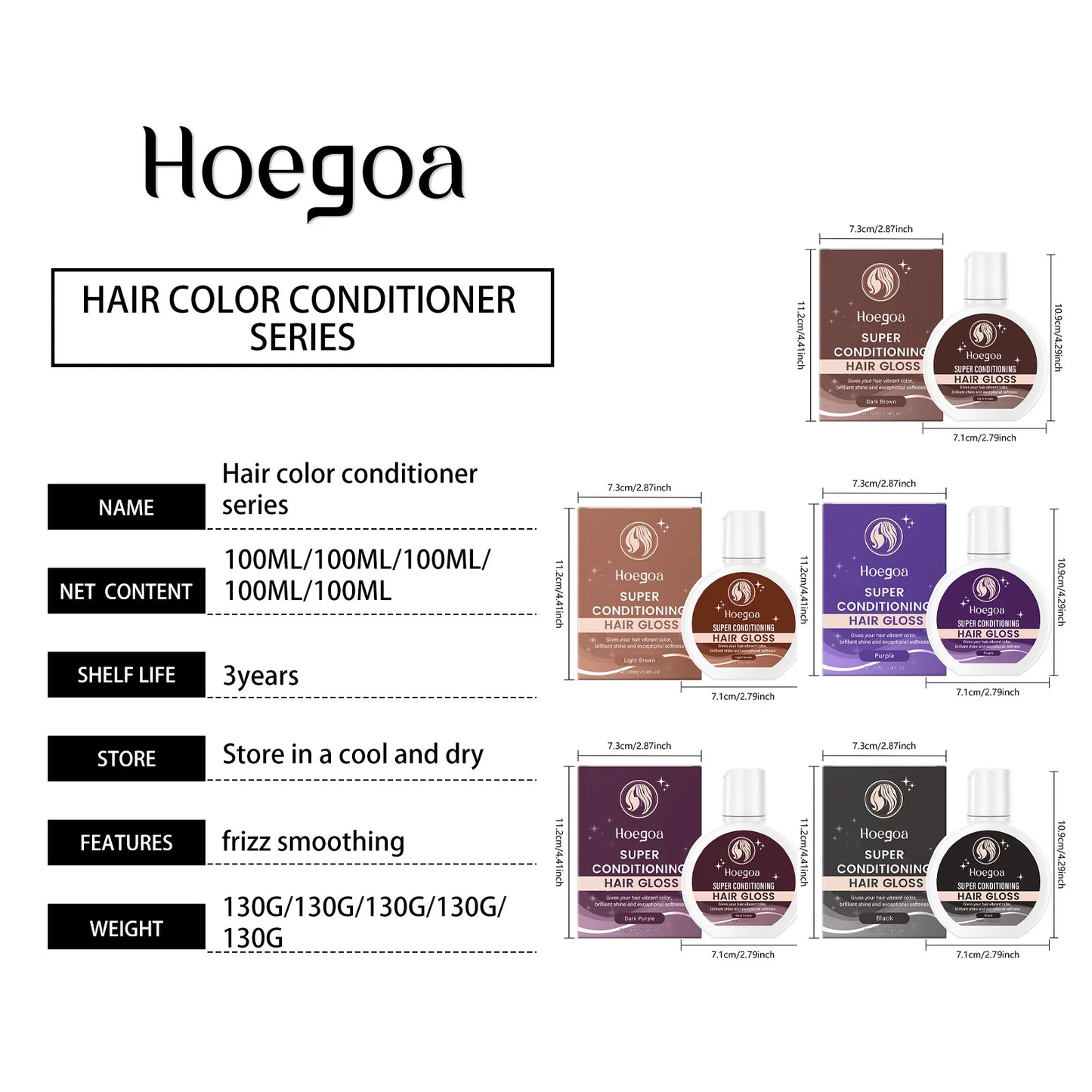 Super Hair Gloss Color Conditioning Enhance Color Boost Shine Deep Nourish Semi-Permanent Hair Color Conditioner For Brown Black