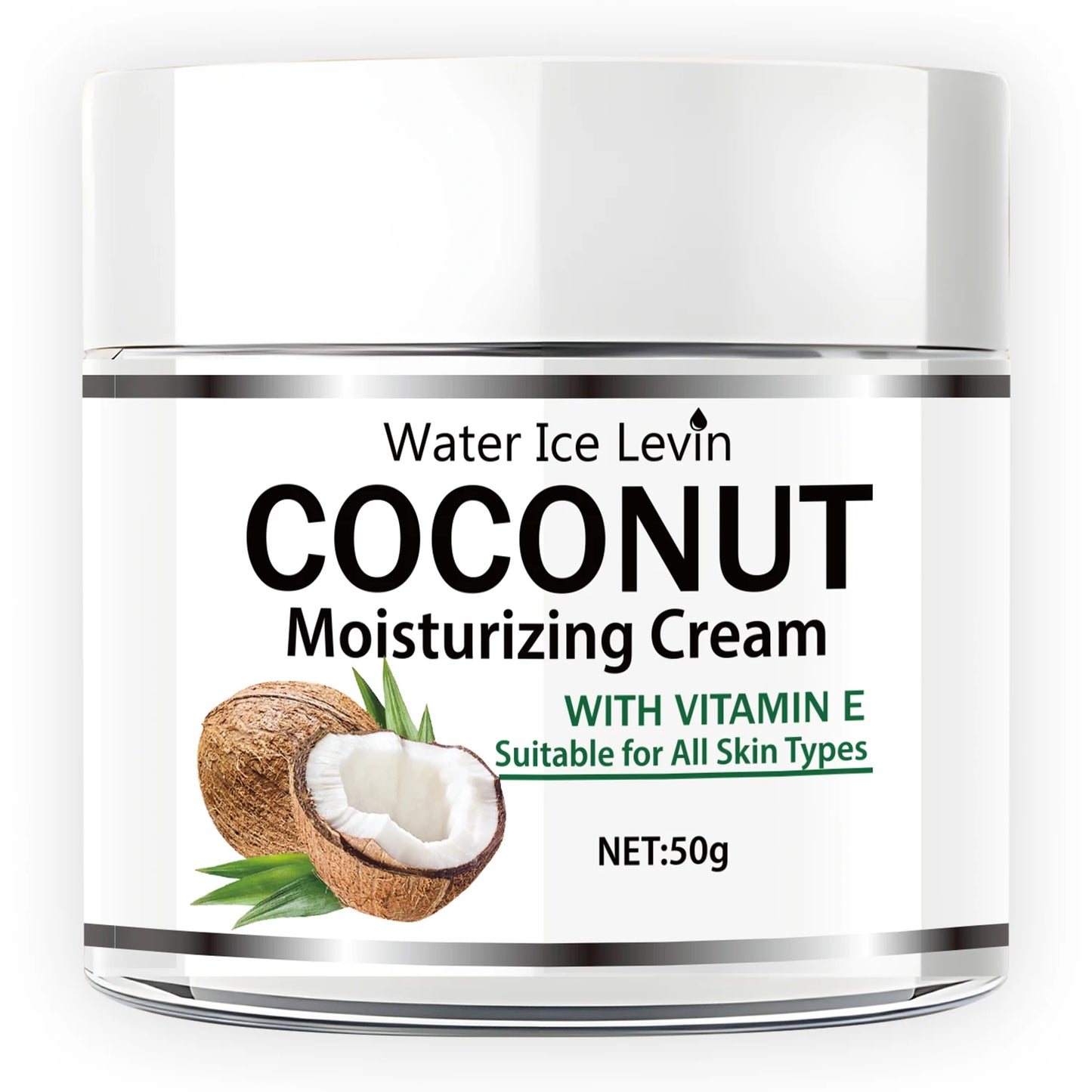 50g Coconut Oil Moisturizing Cream |   Collagen and Vitamin E |   Alcohol-Free |   Suitable for All Light Skin Types |   Moisturizing Formula Containing Hyaluronic Acid and Retinol