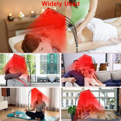 Red Light Therapy Lamp with 4/5 Heads, Adjustable Stand 660&850 nm Near Infrared Light Therapy Device for Face, Body, Pain,Skin