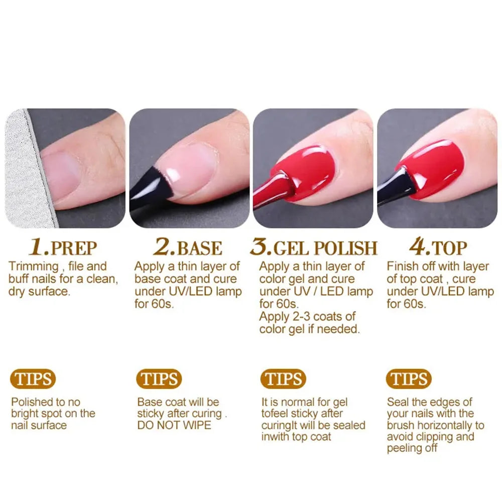 1000ML Super Shiny HEMA FREE Top Coat Base Coat Nail Art Gel Varnish Semi Permanent No Wipe UV Gel Varnish Clear Tempered Top
