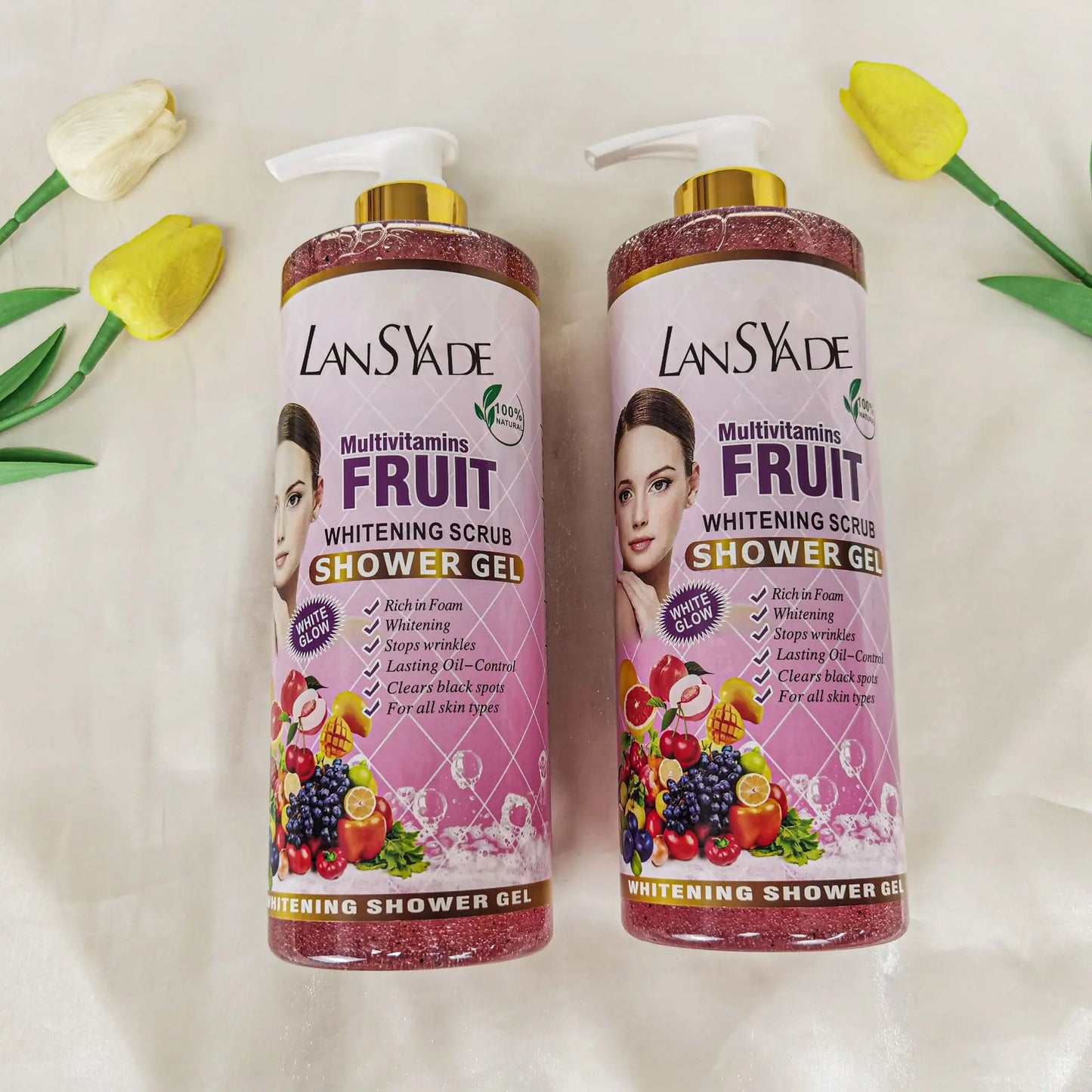 1000ml Scrub bath lotion silky smooth skin foam rich moisture skin toner brighten skin color anti-aging mild lasting fragrance