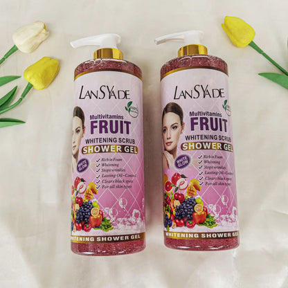 1000ml Scrub bath lotion silky smooth skin foam rich moisture skin toner brighten skin color anti-aging mild lasting fragrance