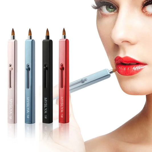 Make Up Tool Eyeshadow Applicator Lady Capped Women Beauty Lipstick Brush Cosmetic Brush Retractable Lip Brush Lip Gloss Brush