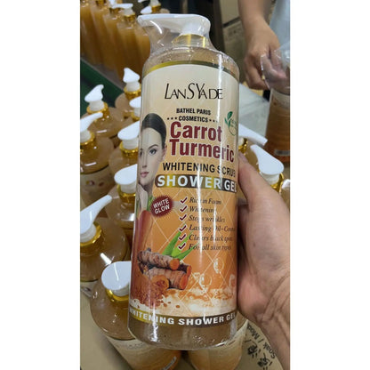 1000ml Scrub bath lotion silky smooth skin foam rich moisture skin toner brighten skin color anti-aging mild lasting fragrance